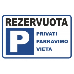 Plast.lentelė REZERVUOTA 140x250mm