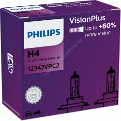 Lemputė H4 12V 2vnt. 60/55W +60% VisionPlus Philips