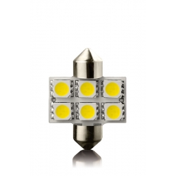 LED lemputė 2vnt SV8.5;31mm 12V(balt.sp. 6ledas)