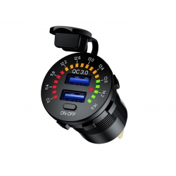 Lizdas įkrovimui įmontuojamas USB QC 3.0+USB 6A