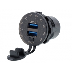 Lizdas įkrovimui įmontuojamas USB QC 3.0+USB 6A