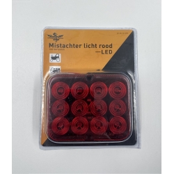 Žibintas LED 100x80x25mm priešrūkinis raud.gal. 12LED 12V