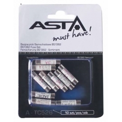 Saugiklių keramikinių auto rinkinys 25mm 10vnt BS1362