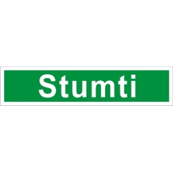 Lipdukas "STUMTI" žalias fonas 30x130 mm