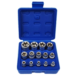 Galvučių komplektas E-Star  dalių 1/4"+3/8"+1/2"E4-E24