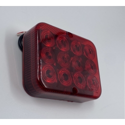 Žibintas LED 100x80x25mm priešrūkinis raud.gal. 12LED 12V