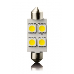 LED lemputė 2vnt SV8.5;39mm 12V(balt.sp.4ledai)