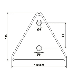 Atspindys trikampio formos 16cm be varžtų 2 vnt.