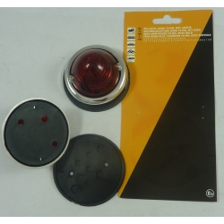 Žibintai auto apvalūs 70mm raudona sp  chrom.2vnt