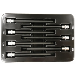 Įpresuotų antgalių rinkinys | 6.3 mm (1/4") | T-Star (Torx) ...
