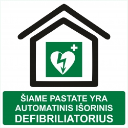Lipdukas "Defibriliatoriaus ženklas" 200x200mm