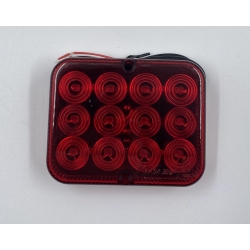 Žibintas LED 100x80x25mm priešrūkinis raud.gal. 12LED 12V
