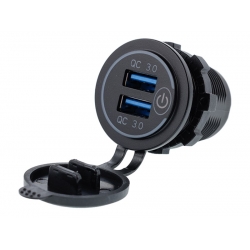 Lizdas įkrovimui įmontuojamas 2x USB QC 3.0 su jutiminiu jun...