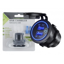 Lizdas įkrovimui įmontuojamas 2x USB QC 3.0 su jutiminiu jun...