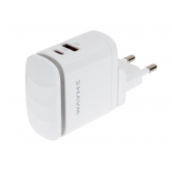 Įkroviklis USB-C/USB 240V WAYME, 25W + LED reguliuojamas apš...