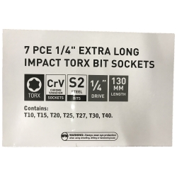 Įpresuotų antgalių rinkinys | 6.3 mm (1/4") | T-Star (Torx) ...