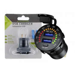 Lizdas įkrovimui įmontuojamas USB QC 3.0+USB 6A