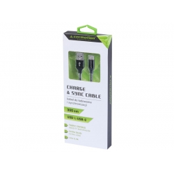 Kabelis įkrovimo ir sinchronizacijos USB- > USB-C, 300 cm.