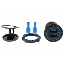 Lizdas įkrovimui įmontuojamas 2x USB QC 3.0 su jutiminiu jun...