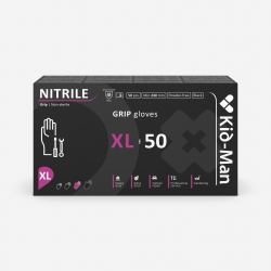 Pirštinės vienk. nitrilinės  GRIP  "XL" 50vnt. juodos